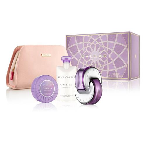 BVLGARI 寶格麗 紫水晶香氛禮盒 (65ml淡香水+75G香氛皂+75ml身體乳+化妝包)