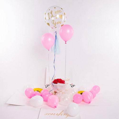 節慶派對佈置館 創意驚喜告白氣球盒 粉色款