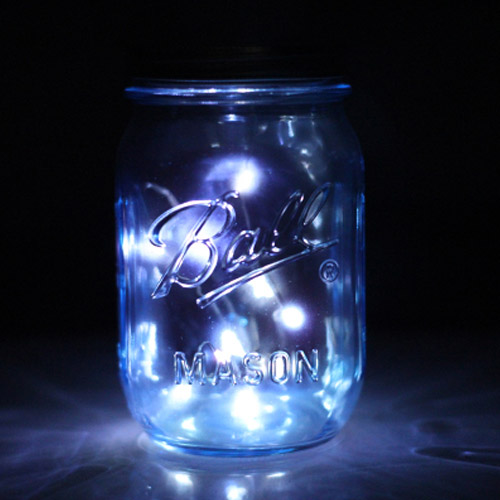 節慶派對佈置館 夢幻夜晚彩燈玻璃罐 藍色瓶+白燈