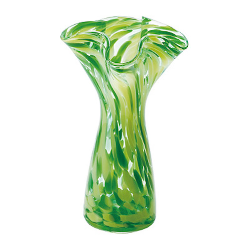 日本 津輕琉璃MIX 花器-綠彩