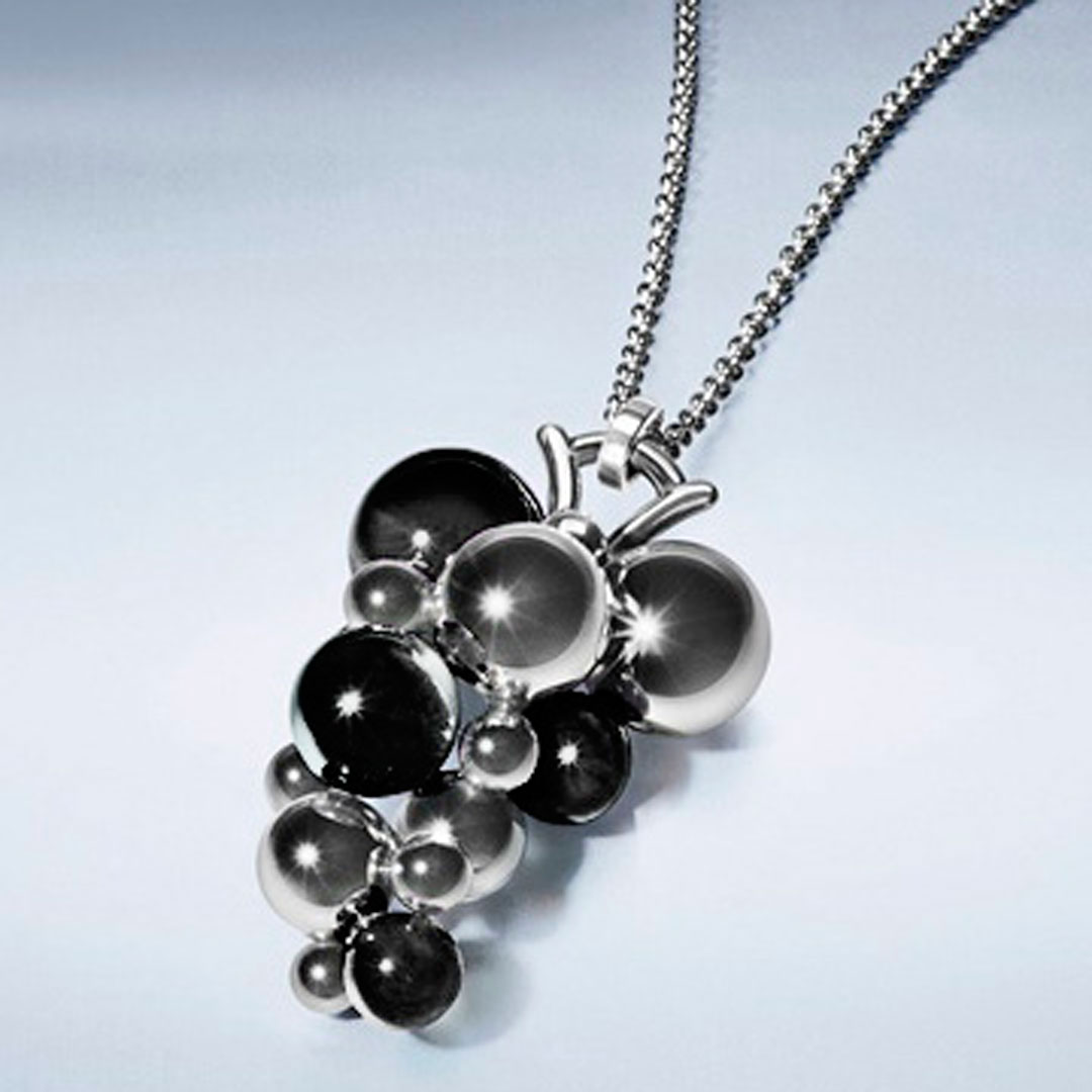 丹麥 Georg Jensen Jewellery Moonlight Grapes 系列 葡萄藤項鍊 3cm 純銀鑲嵌黑瑪瑙款『加贈 拭銀布兩份』
