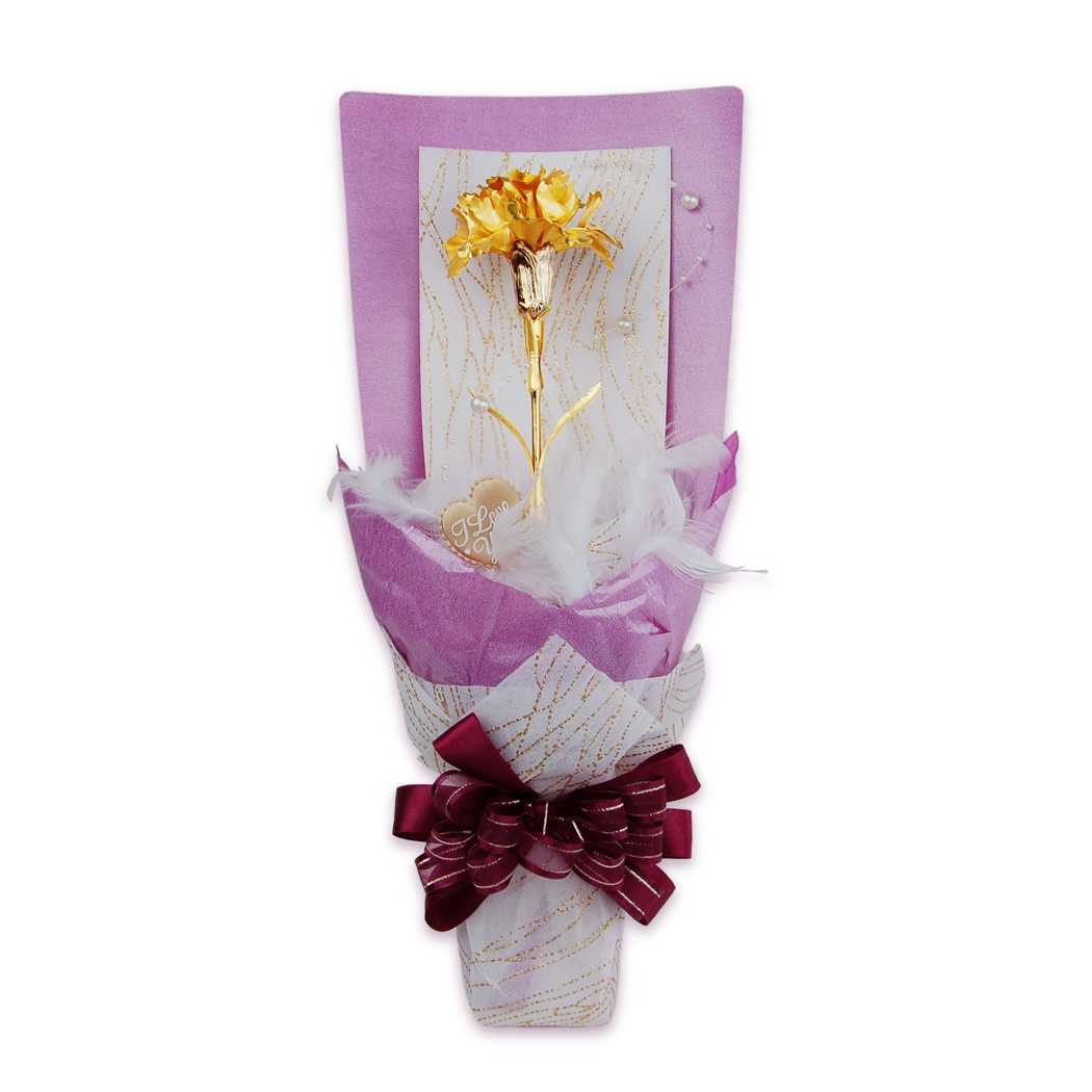 凱馨 99.9%金箔紫色康乃馨 (附保證書、提袋)
