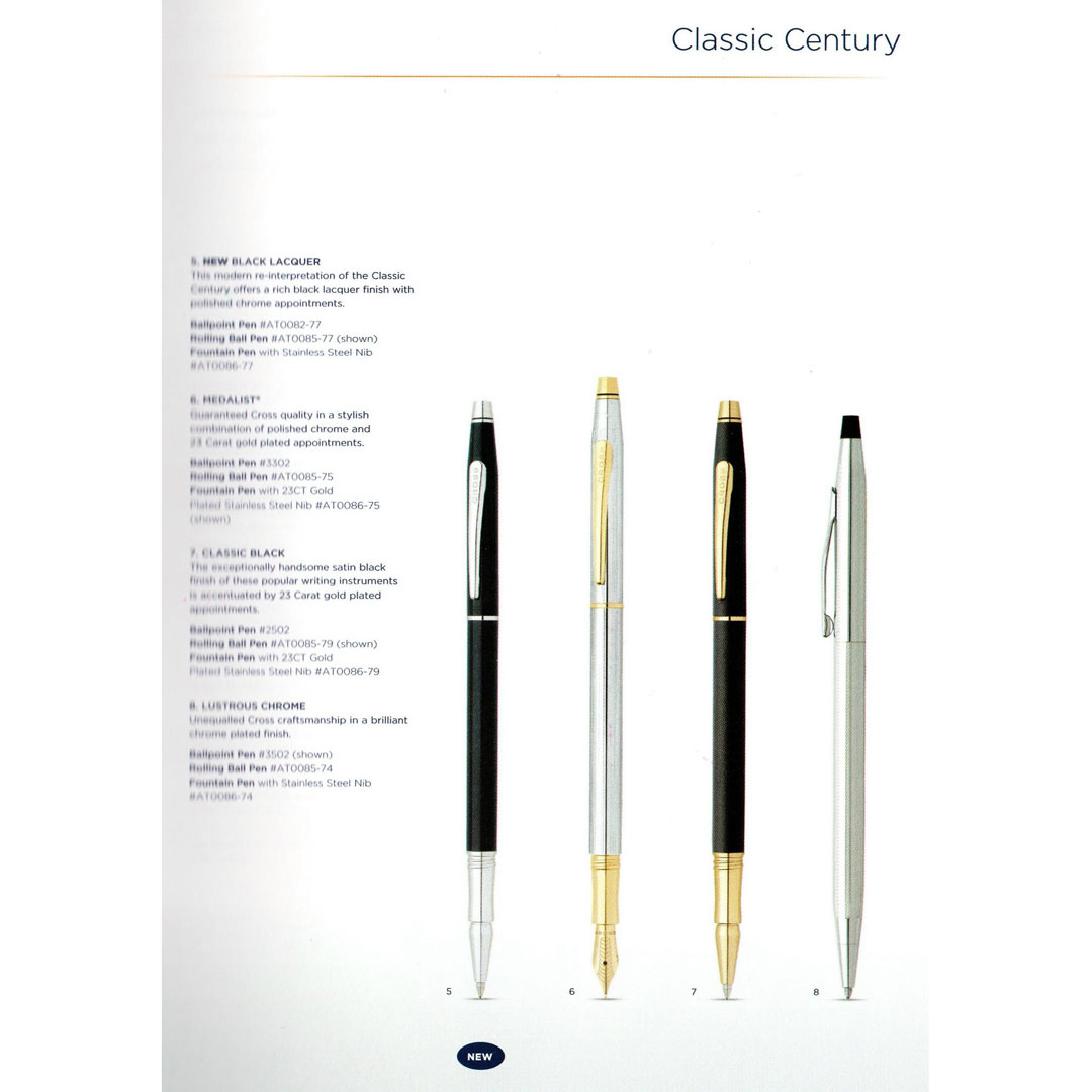 【可雷雕】CROSS 世紀經典 黑金鋼筆 AT0086-79