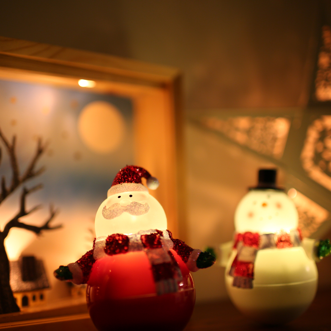 推動聖誕歡樂 -自動計時斷電-不倒翁LED燈飾(雪人)