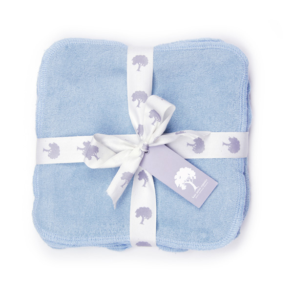 Kate quinn 美國有機棉 有機棉嬰兒浴巾組 (浴巾 萬用巾) 粉藍色