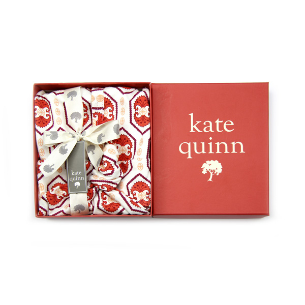 Kate quinn 美國有機棉 嬰兒舒眠睡袍 有機棉小兔玩偶 (紅色幾何圖案 3-6個月)