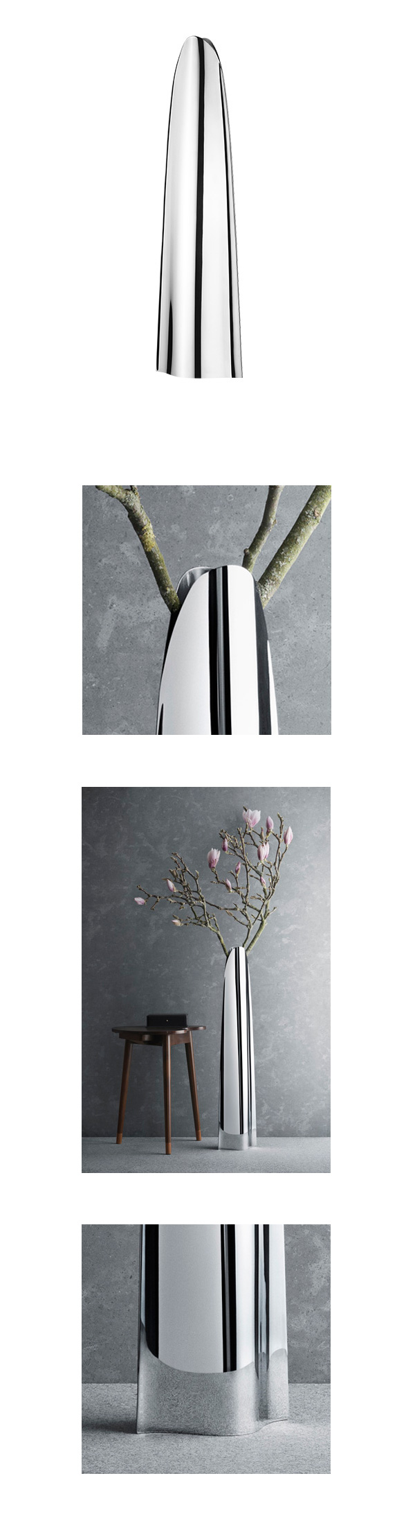 丹麥 Georg Jensen Indulgence Floor Vase, Large 完美系列 高挑 落地花瓶 大尺寸，Helle Damkjaer 海兒 丹克傑爾 設計