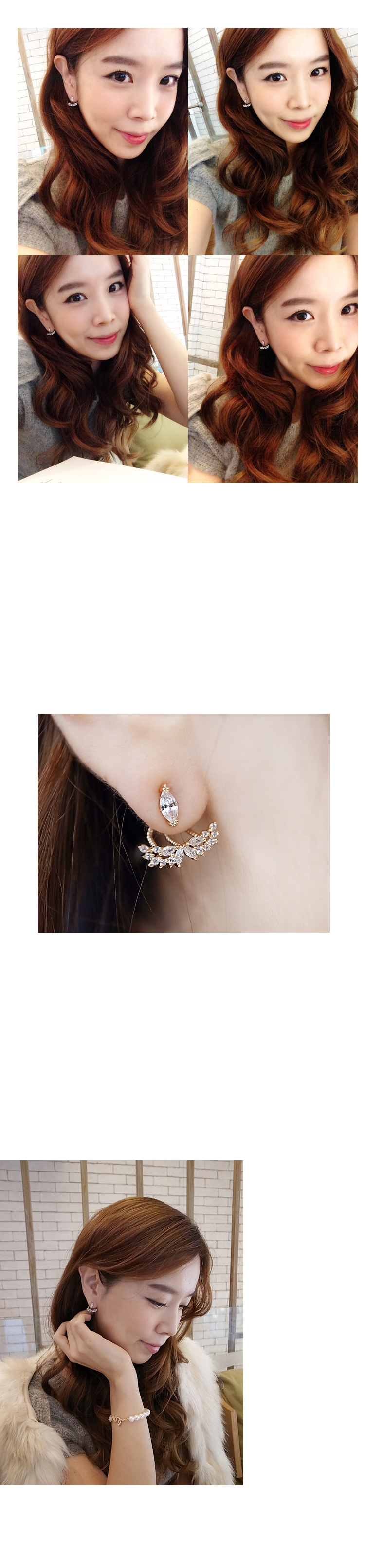韓國 NaniWorld 立體碎鑽氛圍雙翼耳飾 #2610