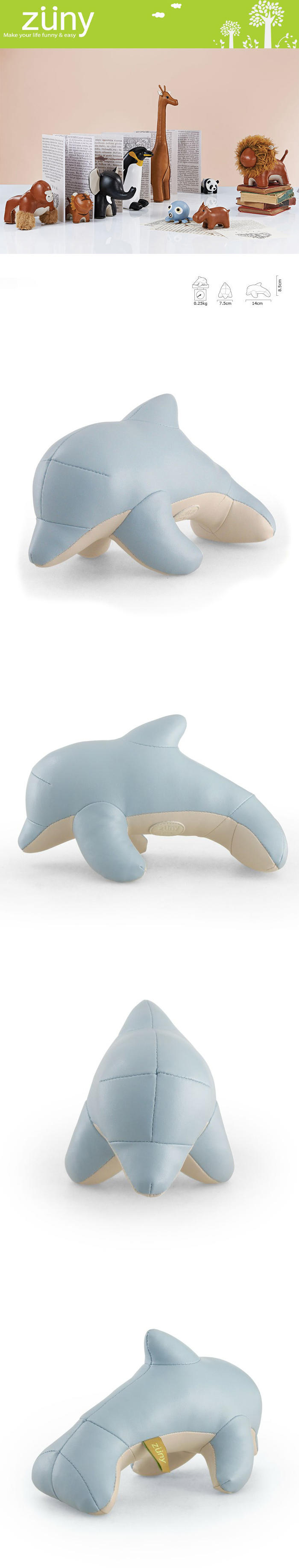 Zuny 海豚造型擺飾書檔 (Dura-藍色)