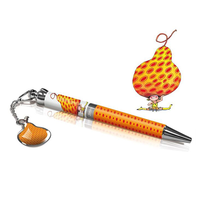 Jimmy 幾米 布瓜的世界 布瓜金屬筆+吊飾 橘色