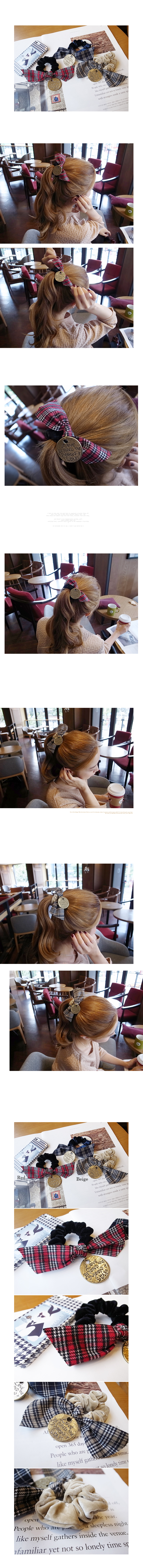 韓國 NaniWorld 英倫風格紋髮圈 #3286 紅色