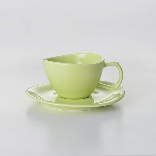 集瓷 cocera 花系列咖啡杯盤組 草綠色