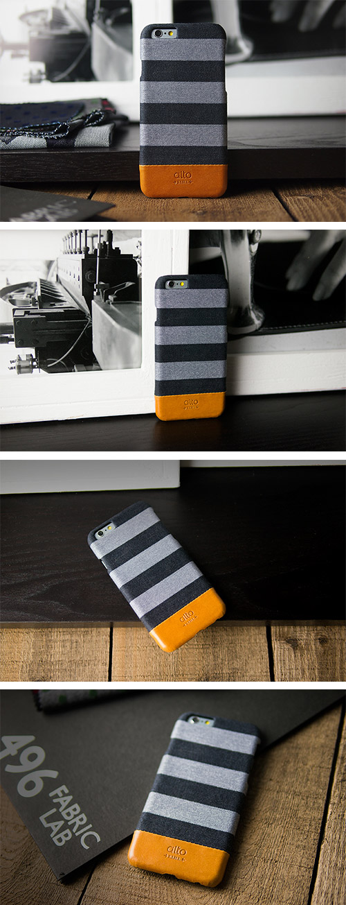 【可雷雕】alto iPhone 6 / 6S 真皮手機殼背蓋 Denim (Gray Zebra)