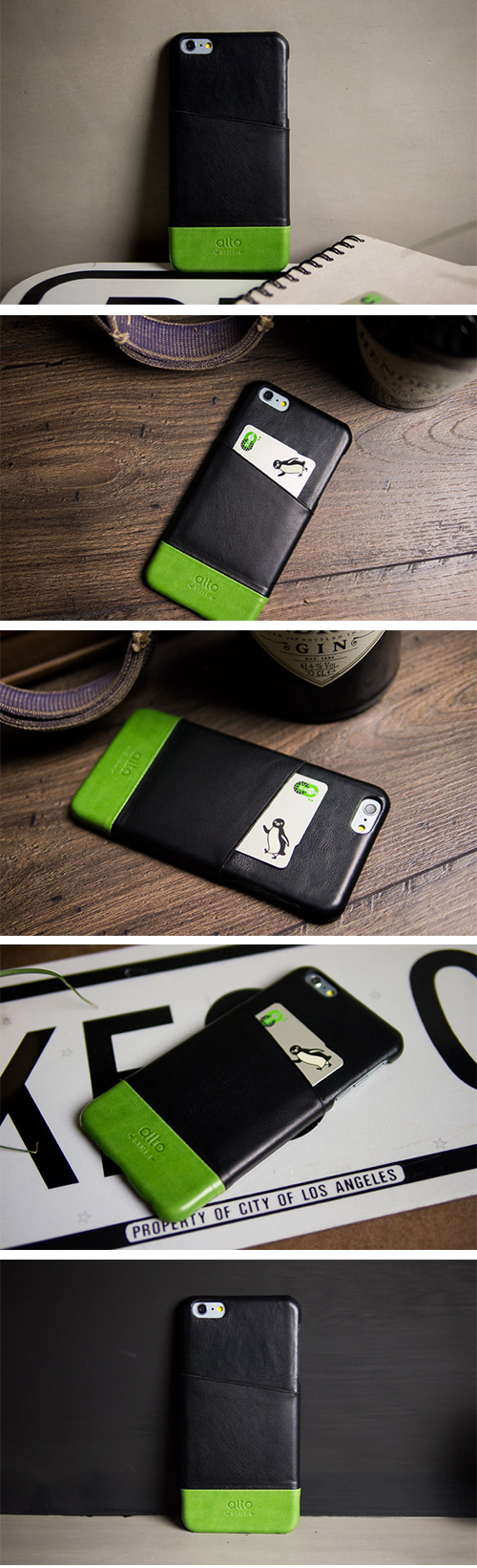 alto iPhone 6 Plus / 6S Plus 真皮手機殼背蓋 Metro (Black / Green)