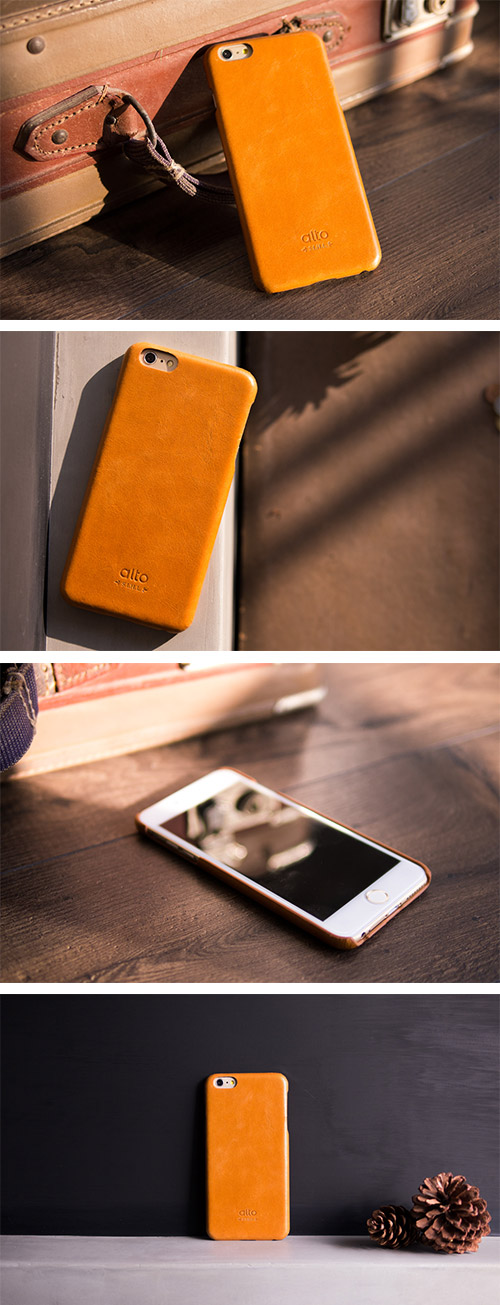 alto iPhone 6 Plus / 6S Plus 真皮手機殼背蓋 Original (LightBrown)