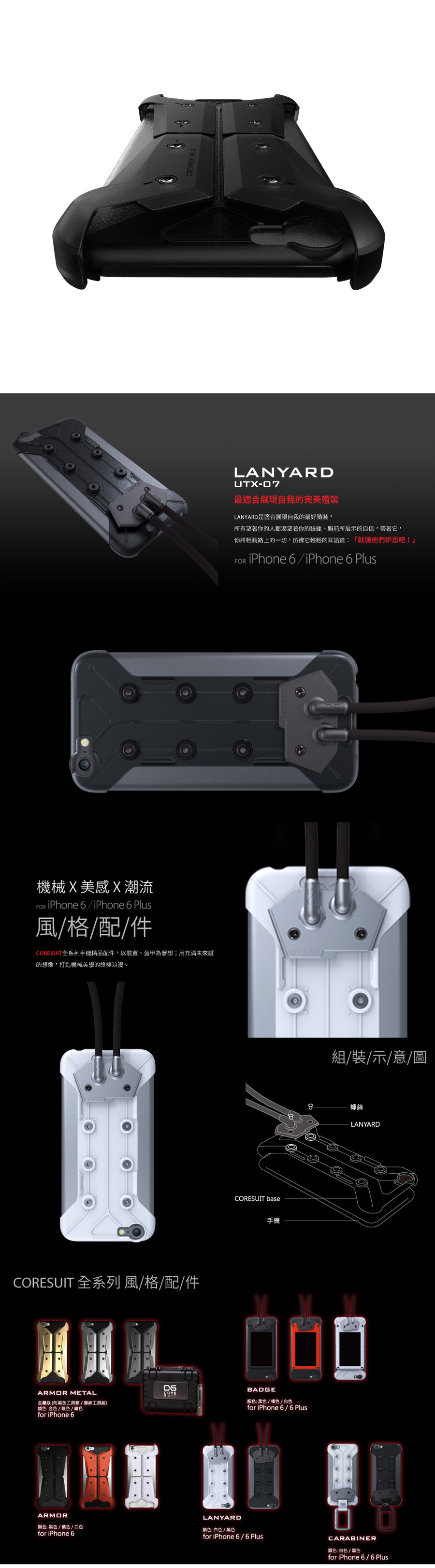 CORESUIT ARMORPC飾板 手機殼 (未含工具箱、工具組) iPhone 6/6s 黑