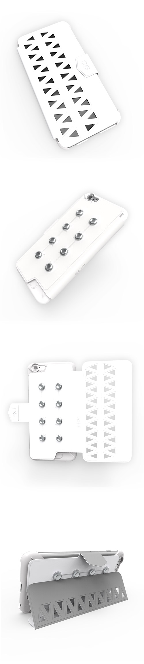 [55折再送保護殼]CORESUIT FOLD幾何堆疊造型皮件 手機殼 iPhone 6 Plus/6s Plus 白