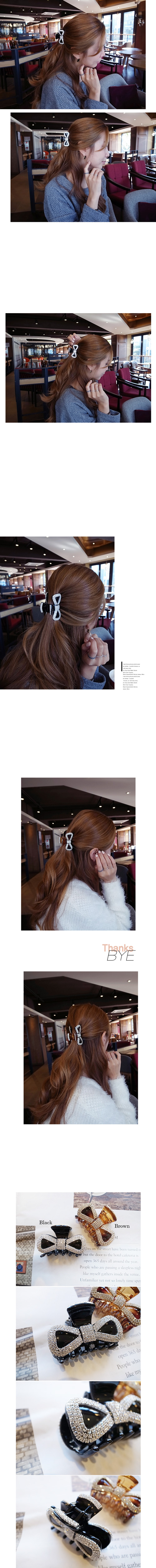 韓國 NaniWorld 可愛小公主碎鑽黑色髮夾#3324 黑色