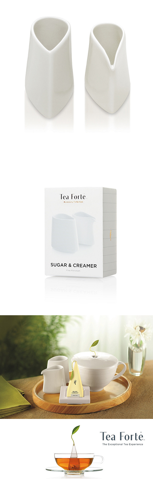 Tea Forte 白瓷糖奶盅組