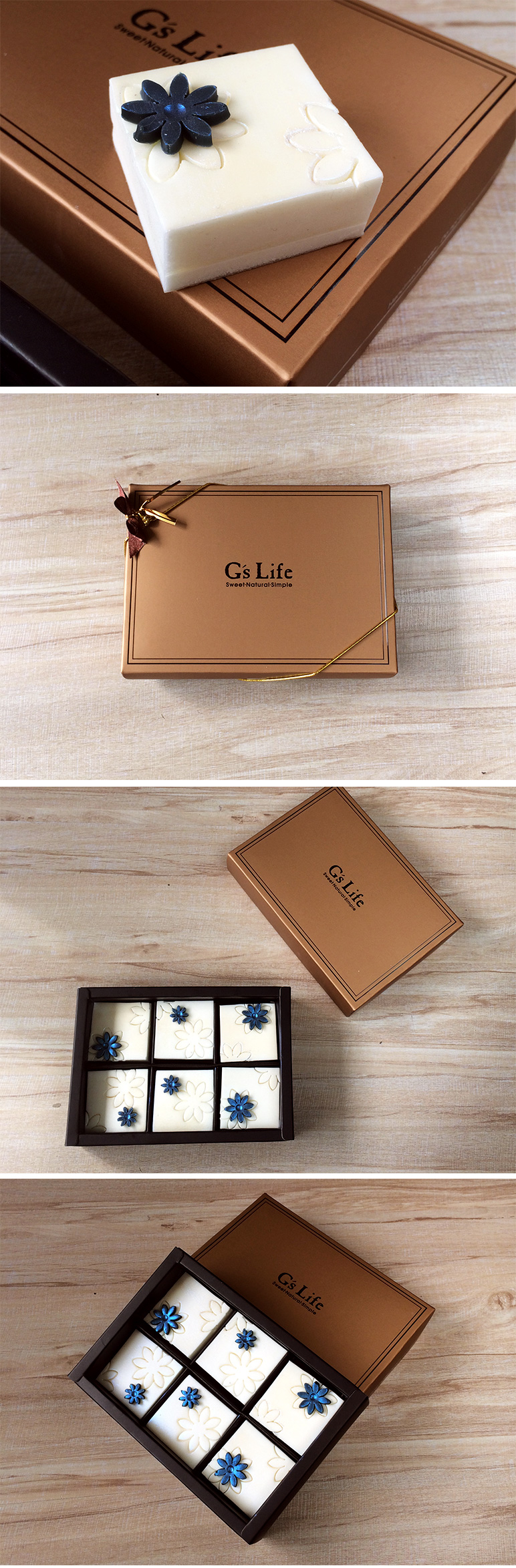 【2/20~3/31女神節9折優惠】G’s Life 珍珠花兒‧六入方塊巧克力香皂禮盒