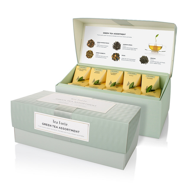Tea Forte 20入金字塔型絲質茶包 蜜樹香桃綠茶