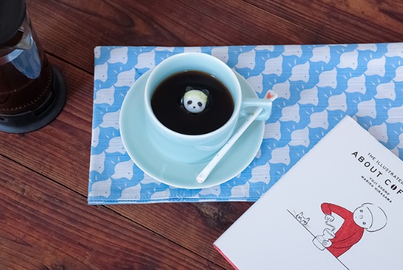 三淺陶社 溫泉熊貓咖啡杯三件套(影青)