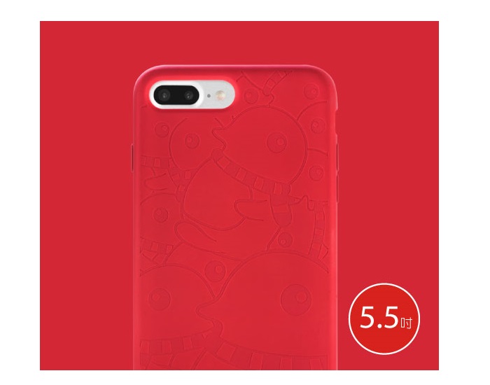 BONE iPhone Slimcase 7 Plus 超纖公仔背殼 企鵝 緋紅