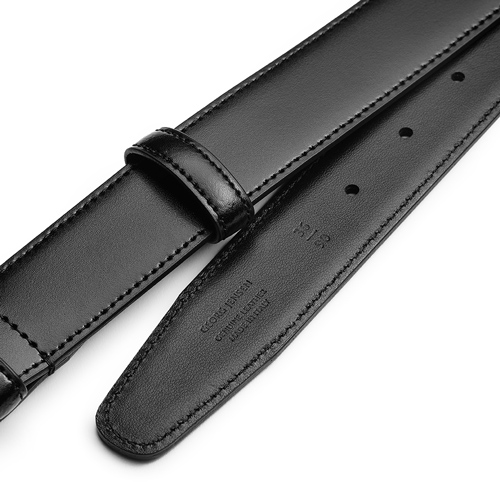 丹麥 Georg Jensen Mens ANGULAR ROLLER 標準扣皮帶(黑 90cm)