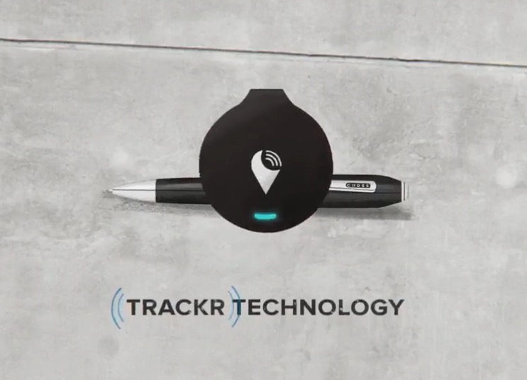 【可雷雕】美國 CROSS 凱樂系列 霧鉻原子筆+TrackR追蹤晶片+筆袋 禮盒組