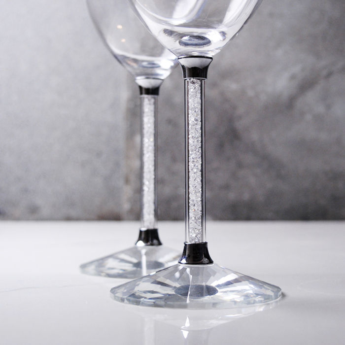 MSA【手工雕刻】卡薩布蘭卡滿鑽無鉛水晶結婚紅酒對杯