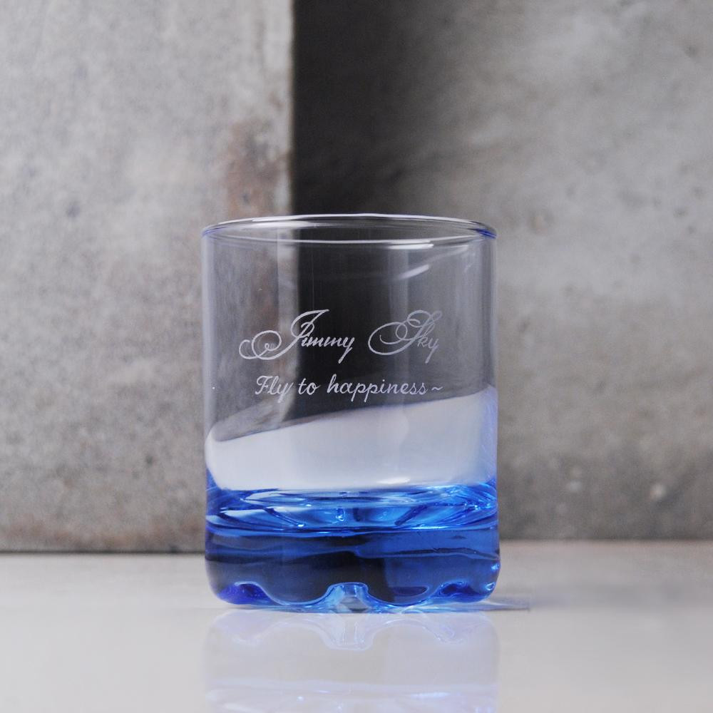 MSA 【手工雕刻】深海藍義大利威士忌杯-藝術字型簽名版