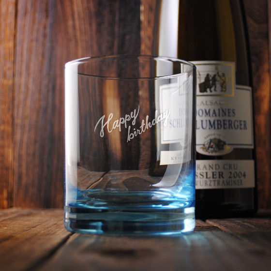 MSA【手工雕刻】義大利Bormioli Rococo威士忌杯-天空藍