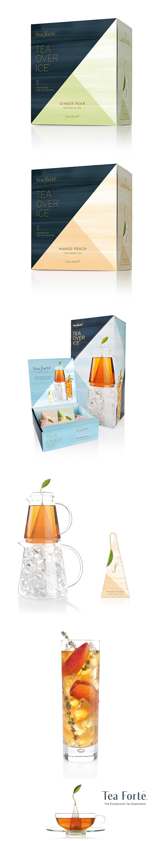 【盛夏消暑特惠】Tea forte 5入金字塔型絲質冰釀茶包【白薑水梨冰茶+芒果香桃冰茶】