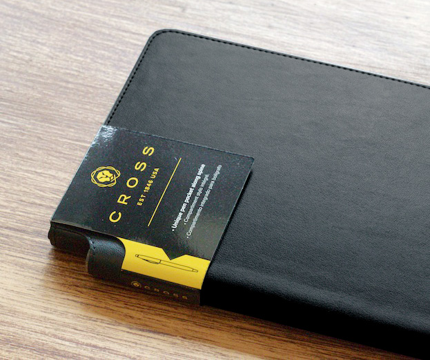 【可雷雕】美國 CROSS 世紀經典系列 亮鉻原子筆+黑色筆記本 禮盒組