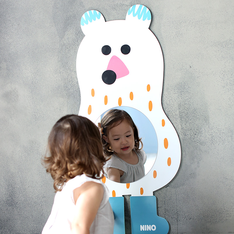 韓國館 NINO兒童彩繪壁貼鏡 胖胖北極熊