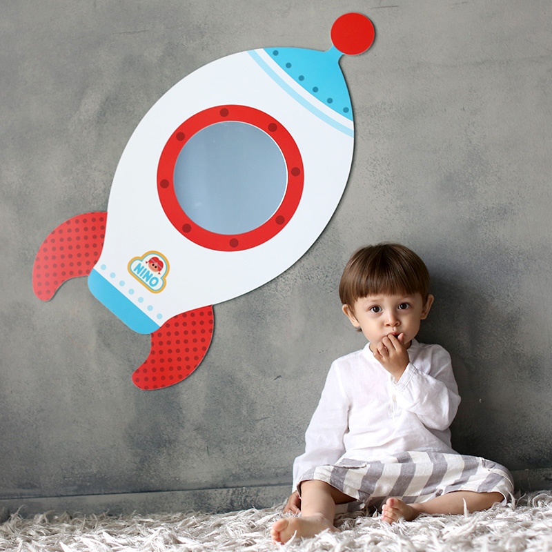 韓國館 NINO兒童彩繪壁貼鏡 太空飛行箭