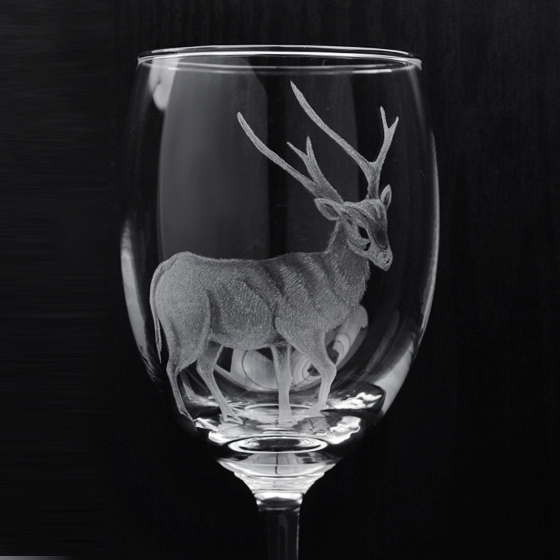 MSA【手工雕刻-聖誕節款】玻璃酒杯刻字-麋鹿紅酒杯