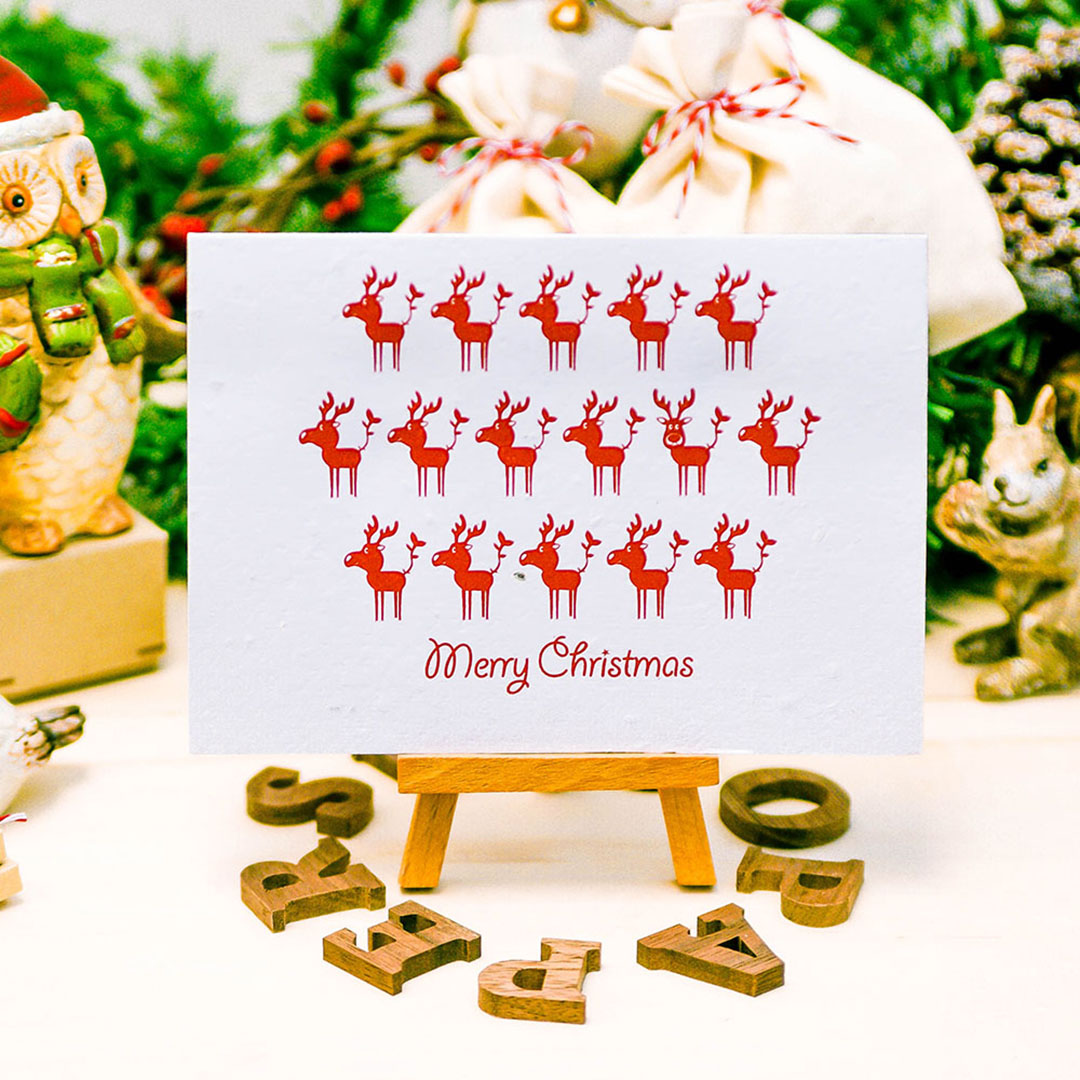 WOOPAPERS Merry Christmas 種子紙聖誕卡片 麋鹿 Moose
