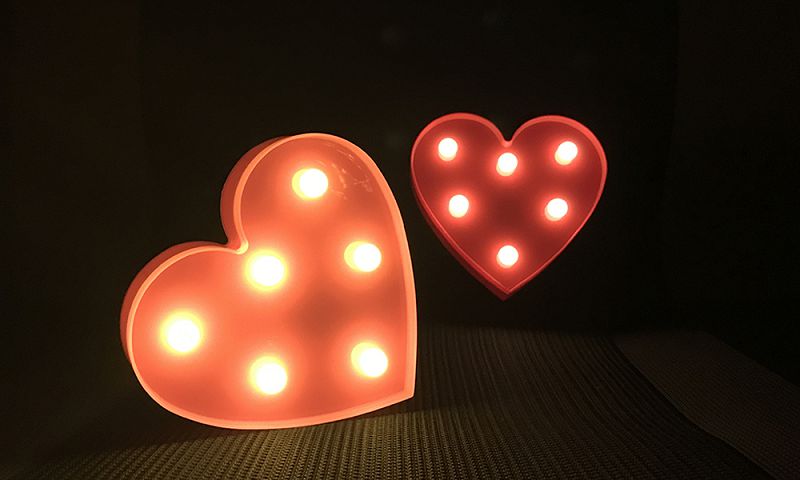 大力女｜造型LED小夜燈-粉紅愛心