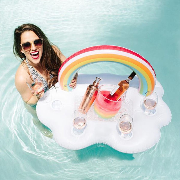 創意小物館 彩虹雲朵水上漂浮飲料托盤