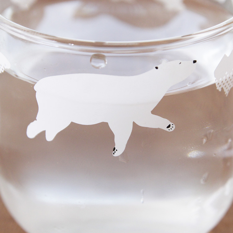 家居生活雜貨舖 極地環保透明玻璃杯 北極熊矮款
