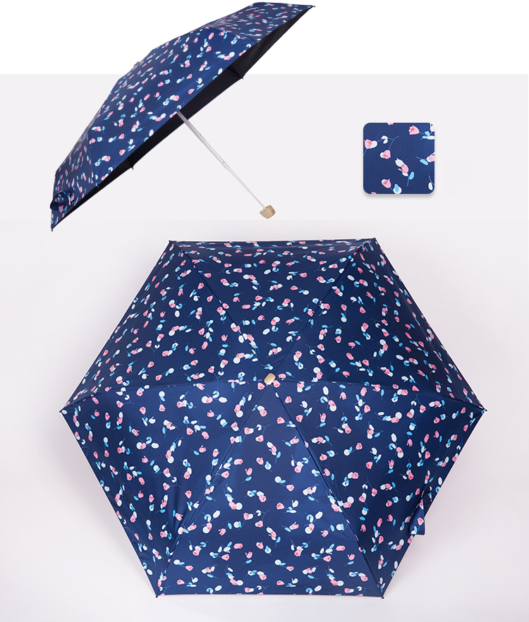 創意小物館 超輕量口袋摺疊晴雨兩用傘 白色蜻蜓