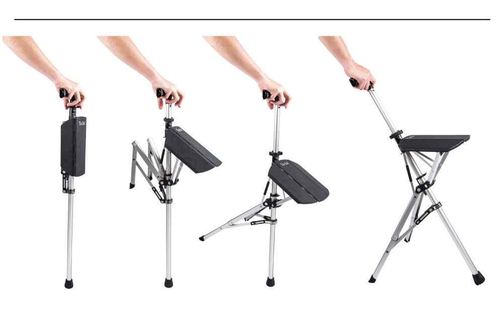 泰達椅-自動手杖椅/拐杖椅 經典黑