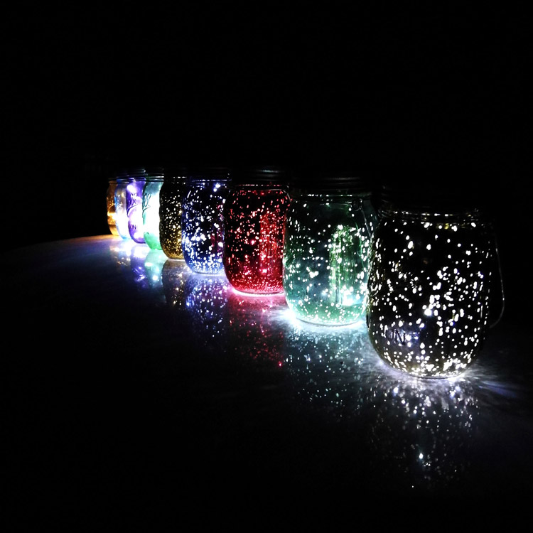 節慶派對佈置館 夢幻夜晚彩燈玻璃罐 透明瓶+七彩燈