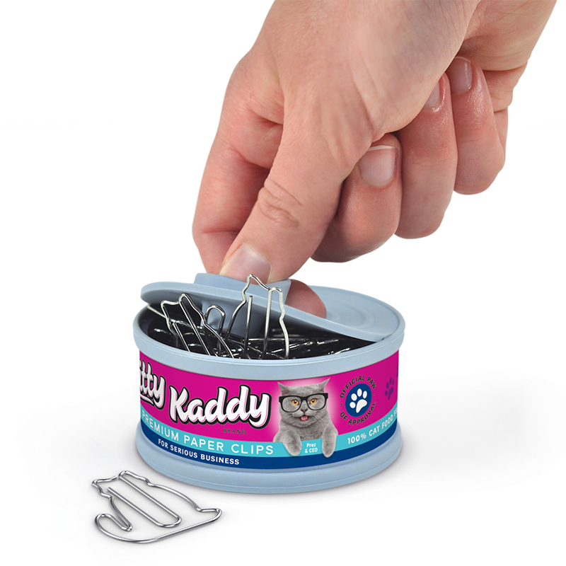 美國Fred&Friends 貓罐頭迴紋針 Kitty Kaddy