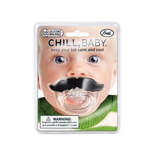 美國Fred&Friends 鬍子造型嬰兒奶嘴 CHILL,BABY