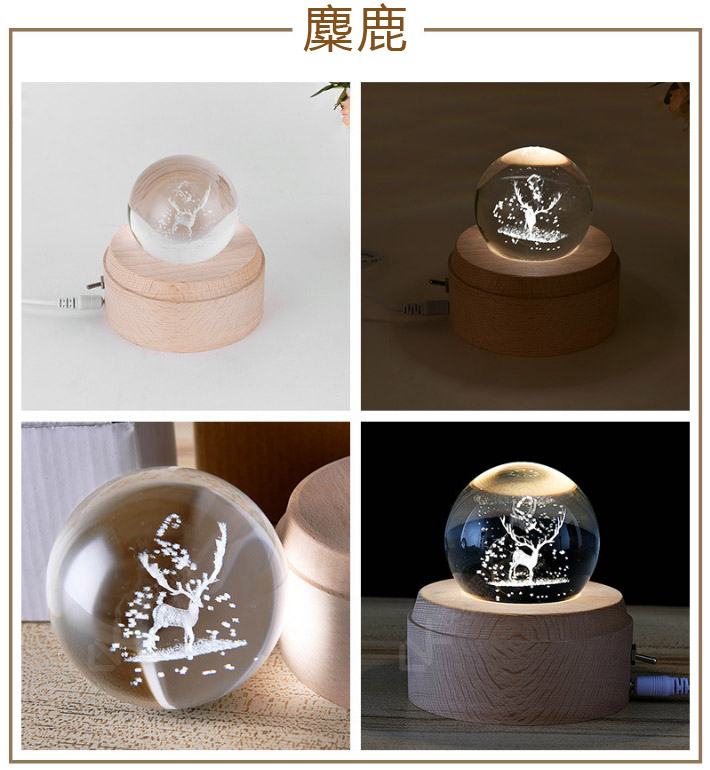 創意小物館 夢幻水晶球小夜燈 聖誕樹
