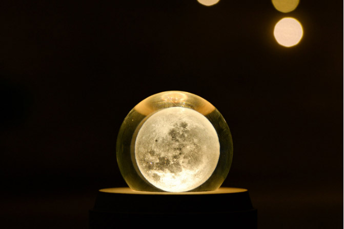 創意小物館 浪漫水晶球旋轉音樂夜燈 摩天輪