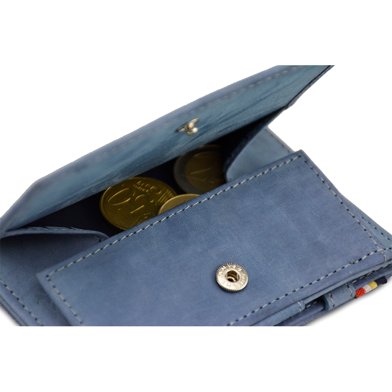 比利時 GARZINI 翻轉皮夾/零錢袋款(藍色)