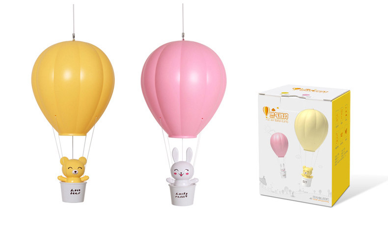 創意小物館 創意熱氣球小夜燈(觸控款) 粉色小兔